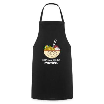 Keep Calm and Eat Ramen - Kochschürze - Schwarz - Vorne - AI Model Male 185 dark (185cm)