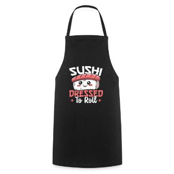 Sushi Riz À La Recherche De Poisson Sushi - Tablier de cuisine - noir - Devant - AI Model Male 185 dark (185cm)