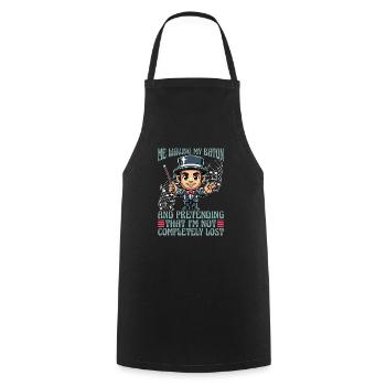 Music Director Me Waving My Baton Music Education - Cooking Apron - black - Front - AI Model Male 185 dark (185cm)