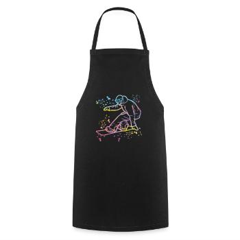 Snowboarder Snowboarding Snowboard - Cooking Apron - black - Front - AI Model Male 185 dark (185cm)