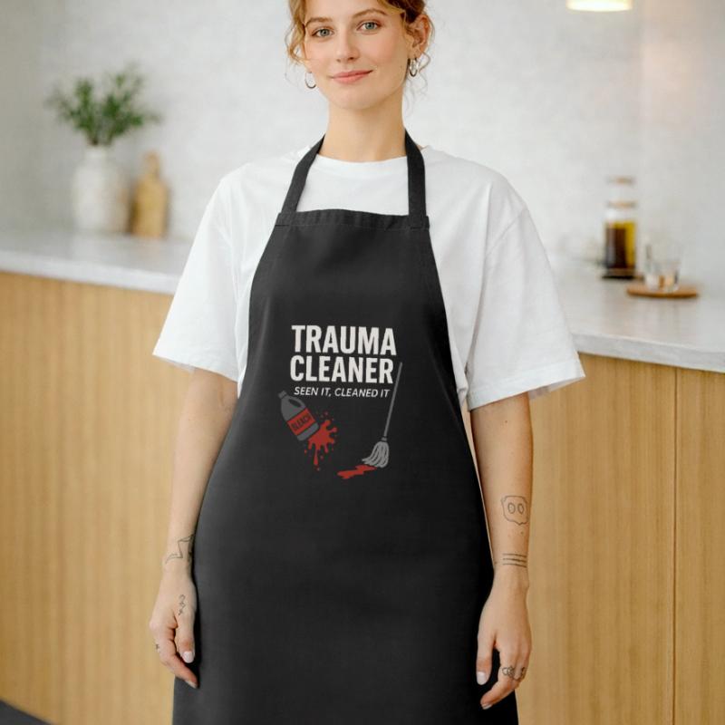 Forensic Cleaner Dark Humor Crime Scene Biohazard Cooking Apron