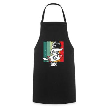 Astronaute de style rétro pour un enfant de six ans - Tablier de cuisine - noir - Devant - AI Model Male 185 dark (185cm)