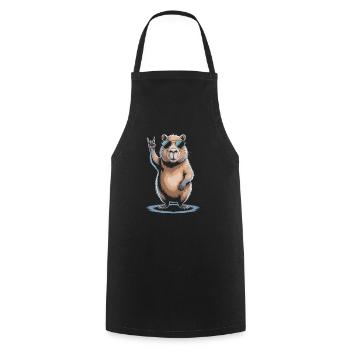 Rock Music Funny Capybara with Sunglasses - Cooking Apron - black - Front - AI Model Male 185 dark (185cm)