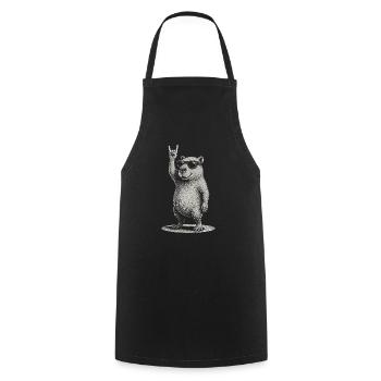 Rock Music Funny Capybara with Sunglasses - Cooking Apron - black - Front - AI Model Male 185 dark (185cm)