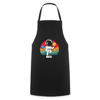 Astronaut Six Birthday Universe Adventure - Cooking Apron - black - Front - AI Model Male 185 dark (185cm)