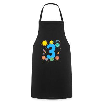 Space Adventure for Birthday Girl - Cooking Apron - black - Front - AI Model Male 185 dark (185cm)