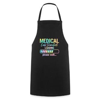 Scientifique de laboratoire Chargement Tie Dye Drôle MLS Médical - Tablier de cuisine - noir - Devant - AI Model Male 185 dark (185cm)