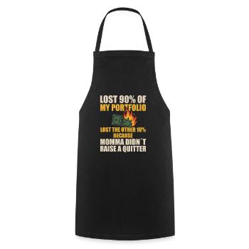 Lost 90% of my portfolio Funny stock market traders - Cooking Apron - black - Front - AI Model Male 185 dark (185cm)