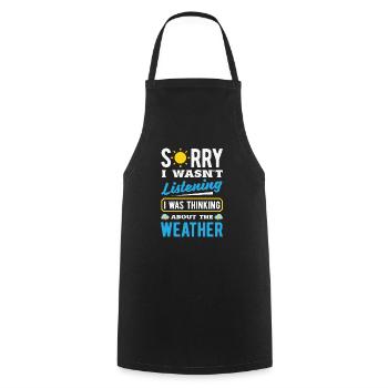 Météorologie amusante Passionnés de météo - Tablier de cuisine - noir - Devant - AI Model Male 185 dark (185cm)