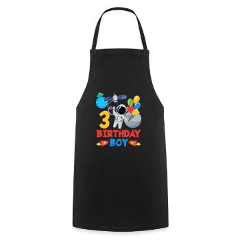 Astronaute Aventure Anniversaire Garçon Design - Tablier de cuisine - noir - Devant - AI Model Male 185 dark (185cm)