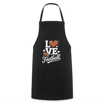 Love American Football Saying - Cooking Apron - black - Front - AI Model Male 185 dark (185cm)