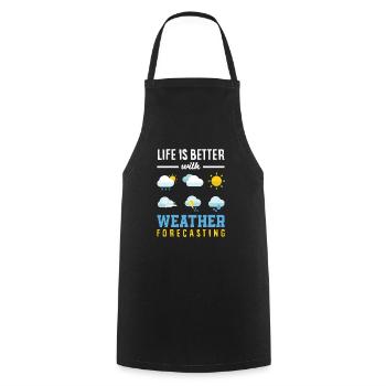 Météorologie amusante Passionnés de météo - Tablier de cuisine - noir - Devant - AI Model Male 185 dark (185cm)