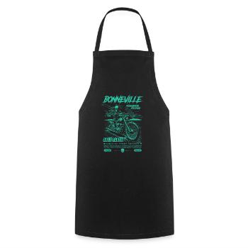 Bonneville Salt Flats Motorcycle Vintage Biker - Cooking Apron - black - Front - AI Model Male 185 dark (185cm)
