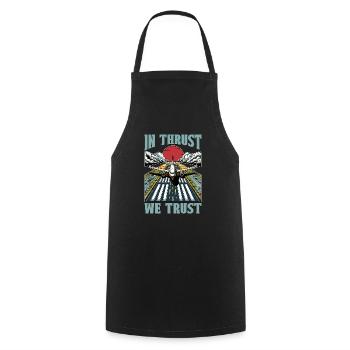 Flight Instructor In Thrust We Trust Pilot School - Cooking Apron - black - Front - AI Model Male 185 dark (185cm)