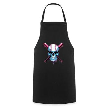 Baseball Skull Batte de Baseball - Tablier de cuisine - noir - Devant - AI Model Male 185 dark (185cm)
