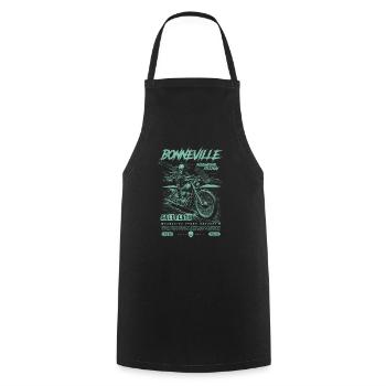 Bonneville Salt Flats Motorcycle Vintage Biker - Cooking Apron - black - Front - AI Model Male 185 dark (185cm)