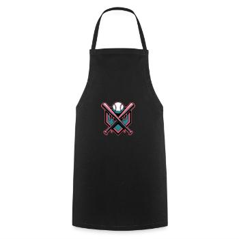Baseball Batte de baseball - Tablier de cuisine - noir - Devant - AI Model Male 185 dark (185cm)