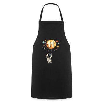 Astronaute mignon 11e anniversaire garçon espace - Tablier de cuisine - noir - Devant - AI Model Male 185 dark (185cm)