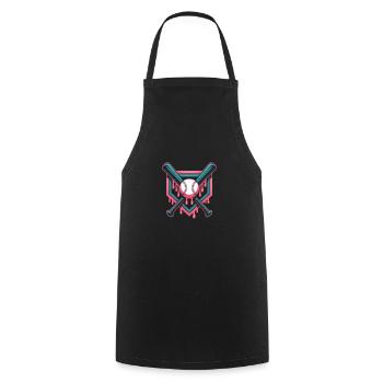 Baseball Batte de baseball - Tablier de cuisine - noir - Devant - AI Model Male 185 dark (185cm)