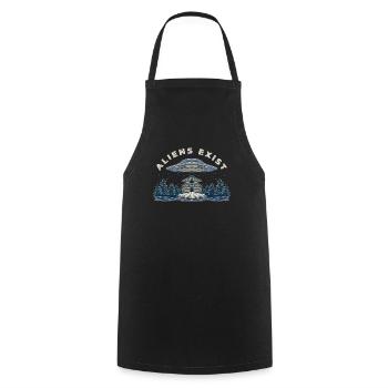 Alien UFO Abduction Cabin - Cooking Apron - black - Front - AI Model Male 185 dark (185cm)