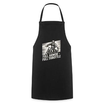 Christian Biker Full Armor Full Throttle - Cooking Apron - black - Front - AI Model Male 185 dark (185cm)