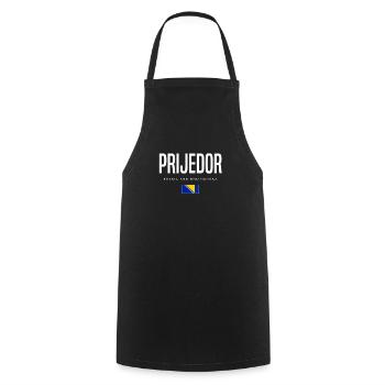 Prijedor, Bosnie-Herzégovine - Tablier de cuisine - noir - Devant - AI Model Male 185 dark (185cm)