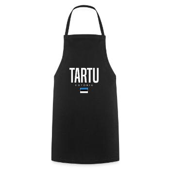Tartu, Estonia - Cooking Apron - black - Front - AI Model Male 185 dark (185cm)