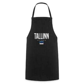 Tallinn Estonia - Cooking Apron - black - Front - AI Model Male 185 dark (185cm)