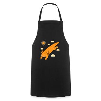 Shooting star axolotl - Cooking Apron - black - Front - AI Model Male 185 dark (185cm)