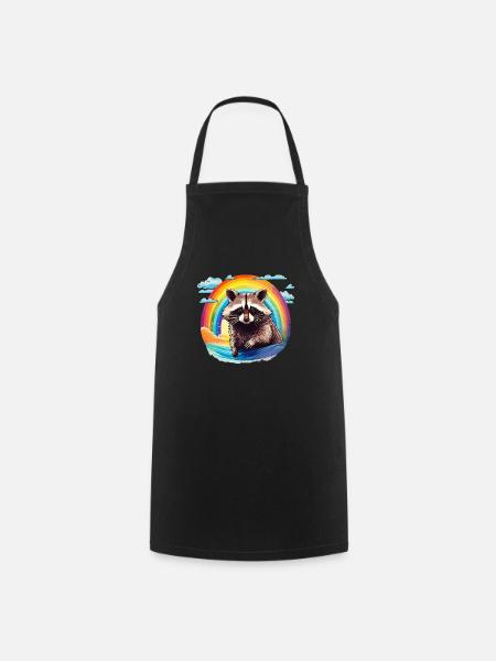 WASCHBÄR REGENBOGEN - Kochschürze - Schwarz