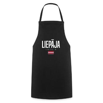 Liepaja Lettland - Kochschürze - Schwarz - Vorne - AI Model Male 185 dark (185cm)