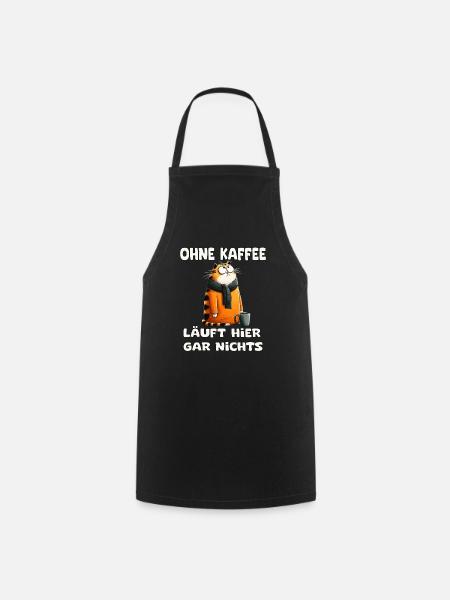 Lustige Katze mit Spruch Morgenmuffel - Kochschürze - Schwarz