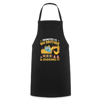 Promoted to Big Brother pregnancy announcement - Cooking Apron - black - Front - AI Model Male 185 dark (185cm)