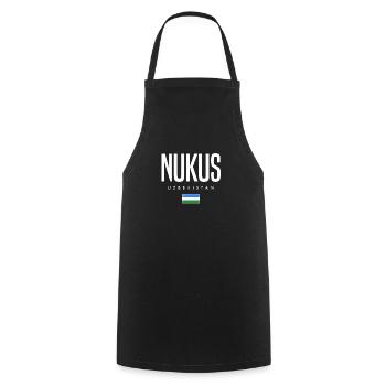 Nukus Usbekistan - Kochschürze - Schwarz - Vorne - AI Model Male 185 dark (185cm)