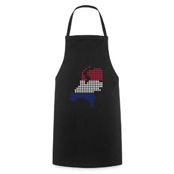 Dutch - holland - netherlands - Cooking Apron - black - Front - AI Model Male 185 dark (185cm)
