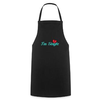 I´m single - Cooking Apron - black - Front - AI Model Male 185 dark (185cm)