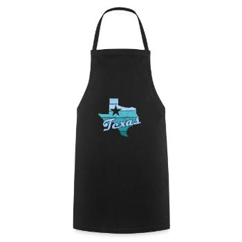 État américain du Texas - Tablier de cuisine - noir - Devant - AI Model Male 185 dark (185cm)