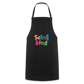 Einschulung "Schulkind" - Kochschürze - Schwarz - Vorne - AI Model Male 185 dark (185cm)