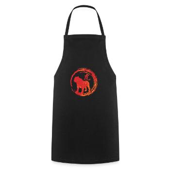 Zodiaque chinois tigre - Tablier de cuisine - noir - Devant - AI Model Male 185 dark (185cm)