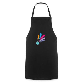 colorful badminton badminton badminton sport - Cooking Apron - black - Front - AI Model Male 185 dark (185cm)