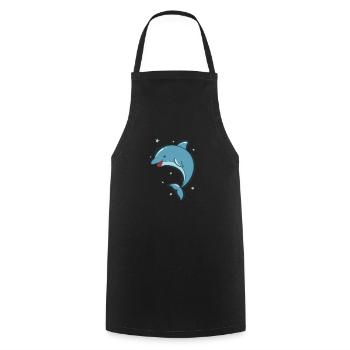 funny dolphin in the sea marine mammal - Cooking Apron - black - Front - AI Model Male 185 dark (185cm)