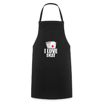 I Love Skat Kartenspiel Reizen Spielkarten - Kochschürze - Schwarz - Vorne - AI Model Male 185 dark (185cm)
