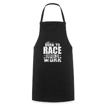Né pour courir forcé de travailler Course de karting - Tablier de cuisine - noir - Devant - AI Model Male 185 dark (185cm)