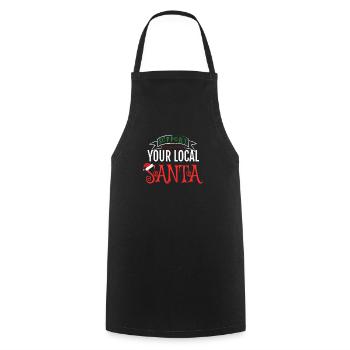 Soutenez votre pyjama de Noël local - Tablier de cuisine - noir - Devant - AI Model Male 185 dark (185cm)