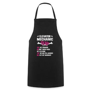 Technicienne d’ascenseur Femme - Tablier de cuisine - noir - Devant - AI Model Male 185 dark (185cm)