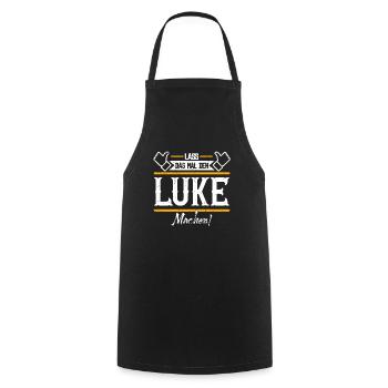 Luke Geschenkidee Geschenk Geburtstag - Kochschürze - Schwarz - Vorne - AI Model Male 185 dark (185cm)