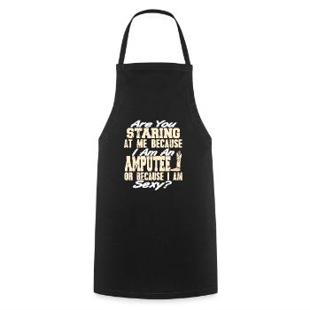Prosthesis Because I'm An Amputee Or I am Sexy - Cooking Apron - black - Front - AI Model Male 185 dark (185cm)