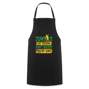 Zombies Eat Brains Dont Worry Youre Safe - Cooking Apron - black - Front - AI Model Male 185 dark (185cm)
