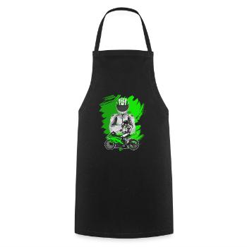 Motorcycle Lifestyle / Motorcycle / Motorcycle biker - Cooking Apron - black - Front - AI Model Male 185 dark (185cm)