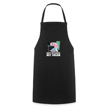 Hacker Programmeur Développeur Informatique - Tablier de cuisine - noir - Devant - AI Model Male 185 dark (185cm)